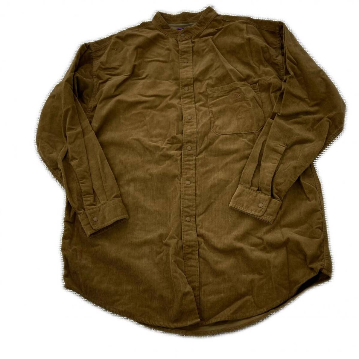 186005 THE NORTH FACE ザ・ノースフェイス パープルレーベル コーデュロイ バンドカラーシャツ NT3159N S ブラウン コットン拍卖