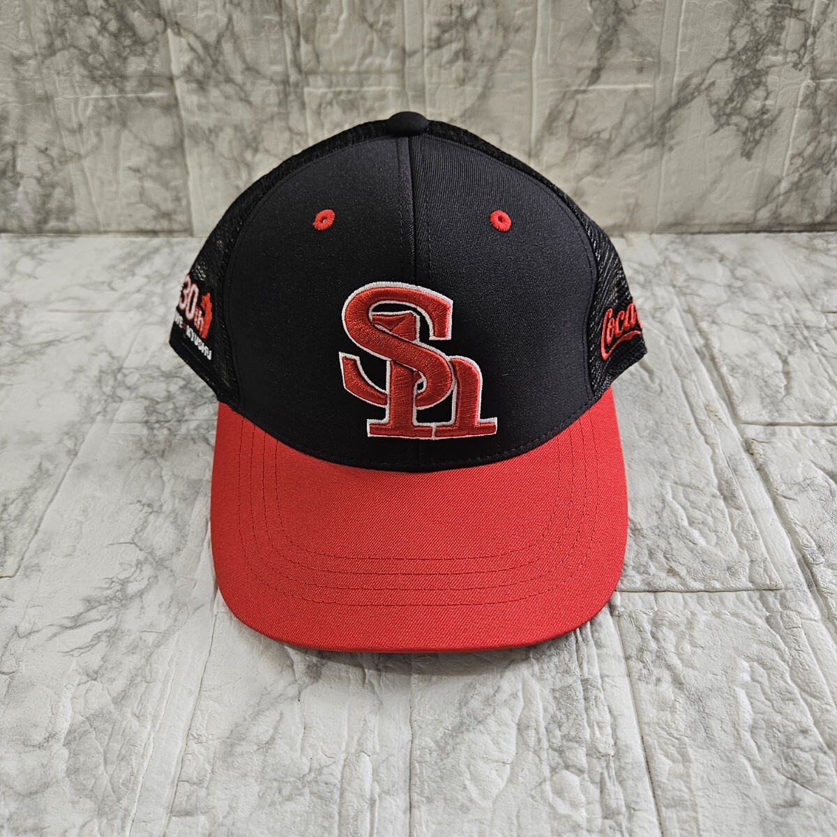 【美品】 ソフトバンク 帽子 コカ・コーラー フリーサイズ 拍卖