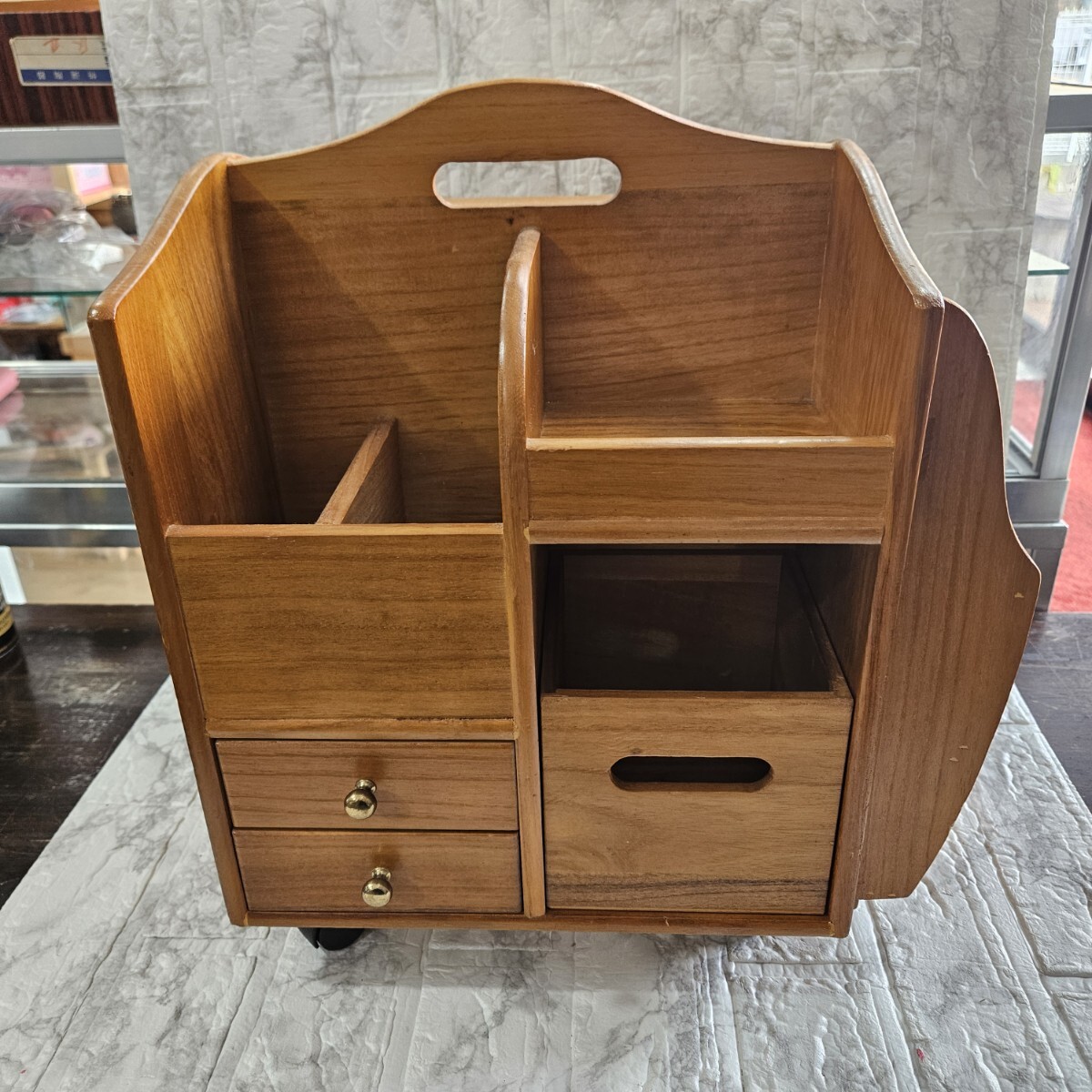 木製 小物入れ レトロ リモコン入れ ラック コレクション拍卖