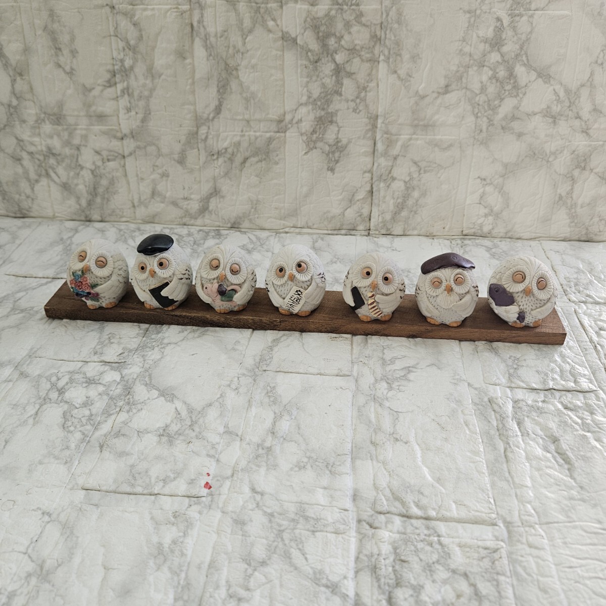 七福ろう 置物 縁起物 飾り フクロウ コレクション インテリア拍卖