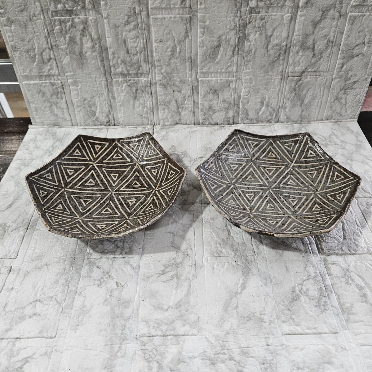 和食器 食器 六角形 2個セット 中皿 盛り皿 陶器 コレクション拍卖
