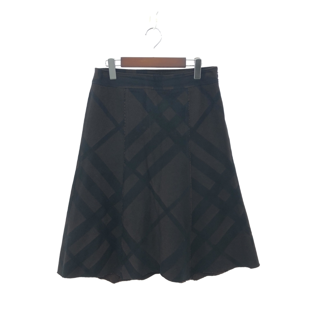 ◆BURBERRY LONDON バーバリーロンドン スカート 大きいサイズ:42 チェック柄/フレア ブラウン レディース拍卖