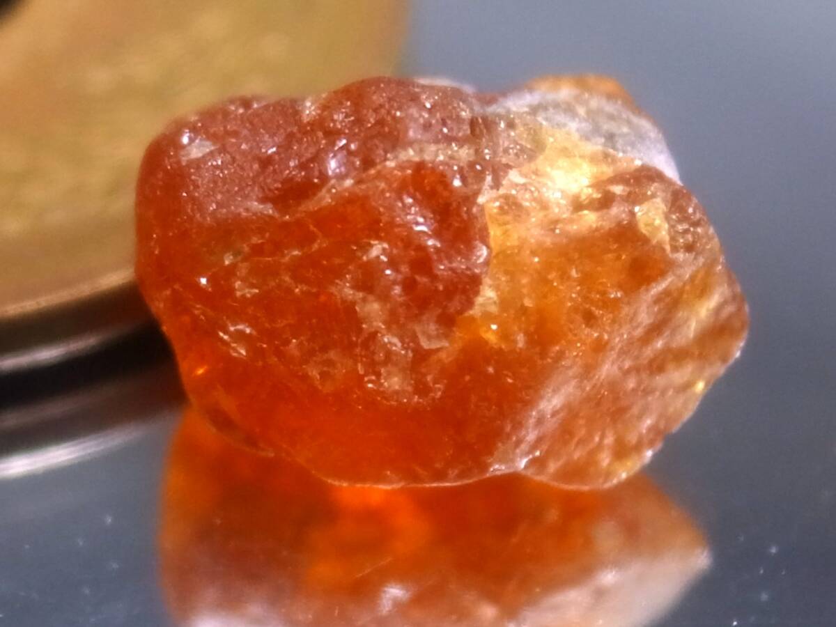 5.66ct 新品・ファイヤーオレンジ 天然スペサルタイト(spessartite)ガーネット原石 マダガスカル産拍卖