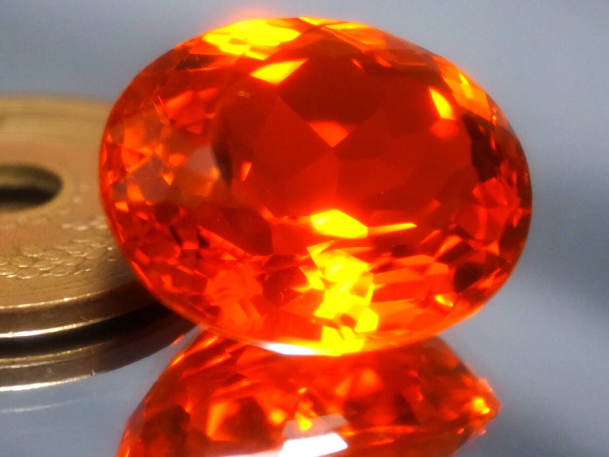 15.30ct 新品・大粒サイズ・ファイヤーオレンジカラー 人工宝石 強化ナノクリスタル拍卖