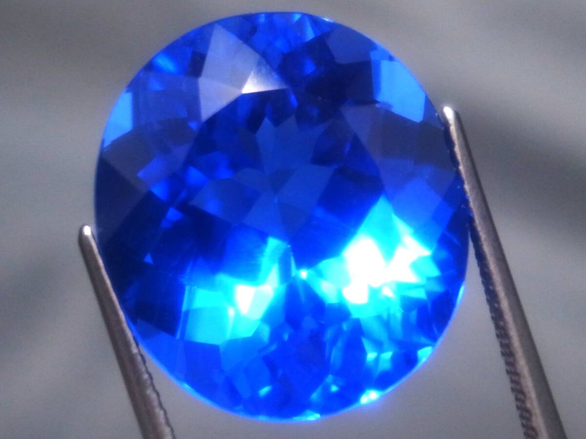 19.21ct 新品・世界一綺麗なコバルトブルー アウイナイトカラー 合成クオーツ拍卖