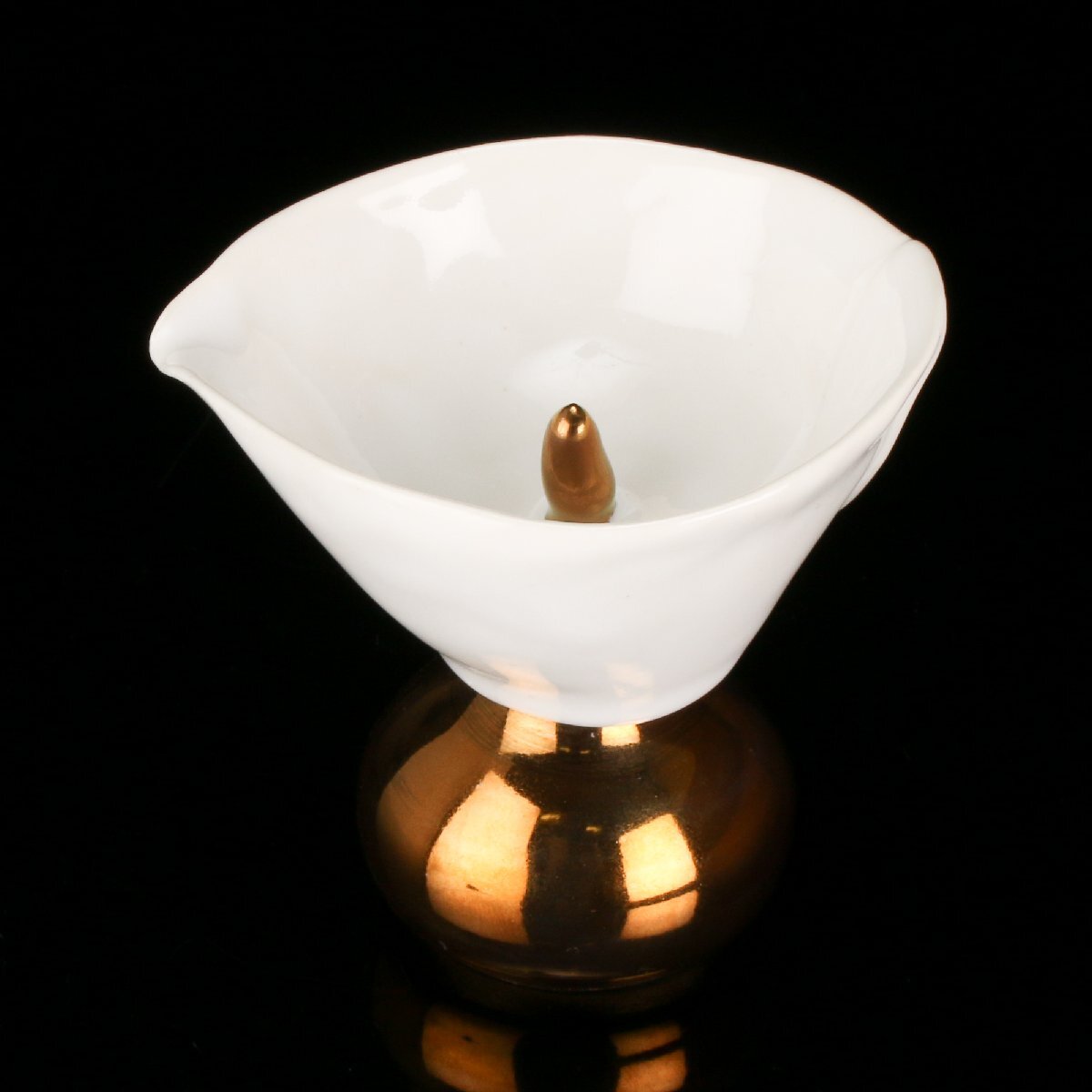 久保田哲平『金銀彩 Calla lily 置盃 金台』替台付 本物保証 送料無料 新品【松森美術】拍卖