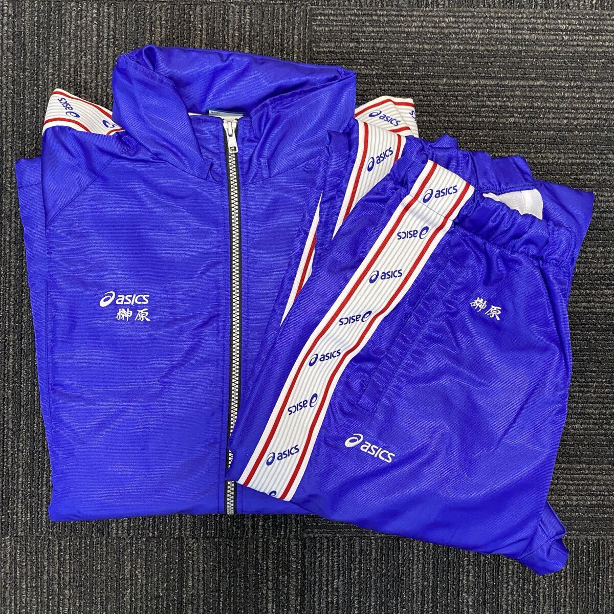 ウィンドブレーカー アシックス ジャージ 上下セット セットアップ asics ブルー 拍卖