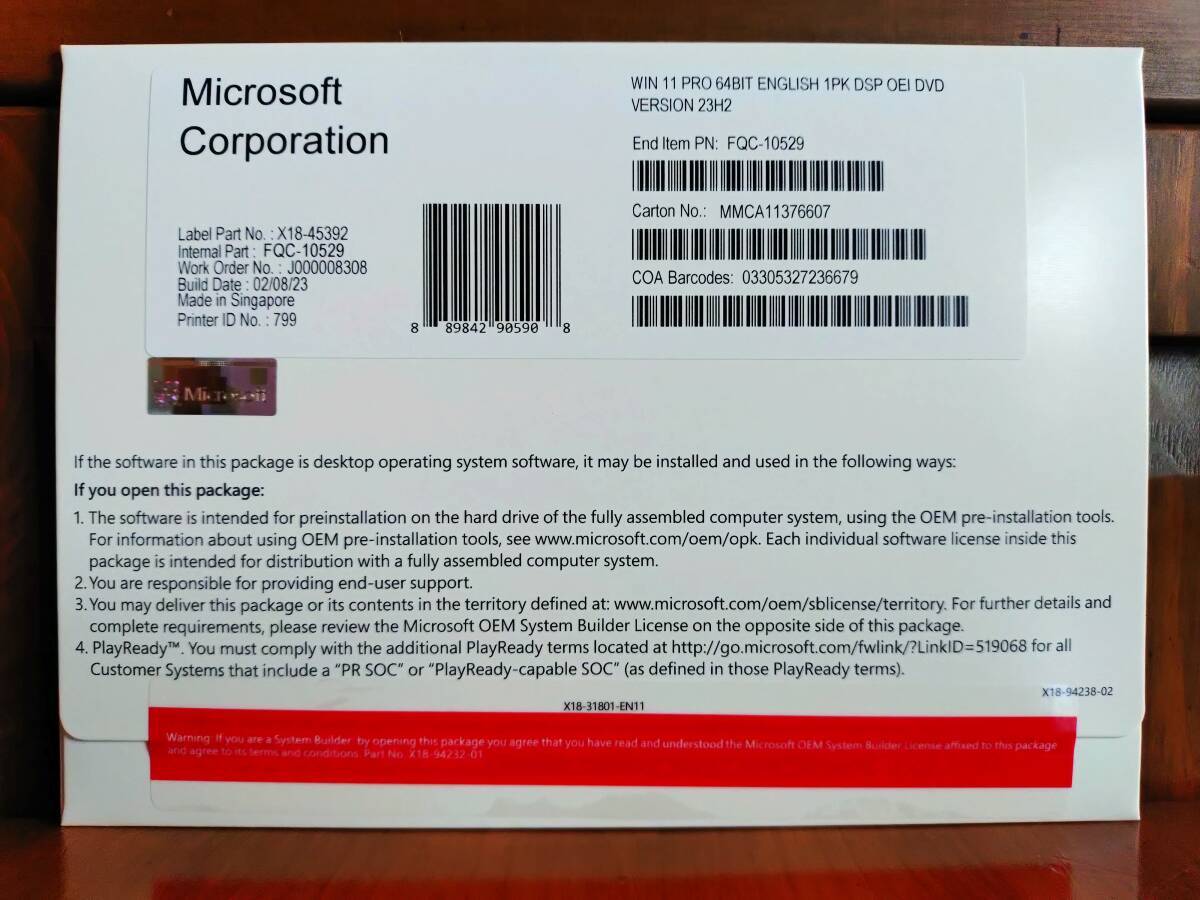 Microsoft Windows 11 Pro 64bit DSP版 DVD プロダクトキー 正規認証保証拍卖