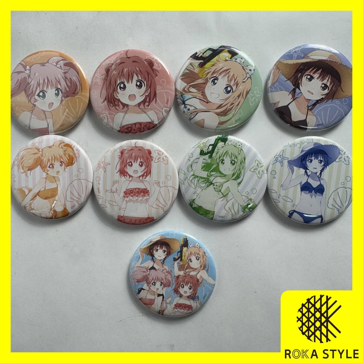 ゆるゆり 缶バッジ 水着ver. 全9種セット ごらく部 赤座あかり 歳納京子 船見結衣 吉川ちなつ なもり 一迅社 長期保管品 B1v R71114拍卖