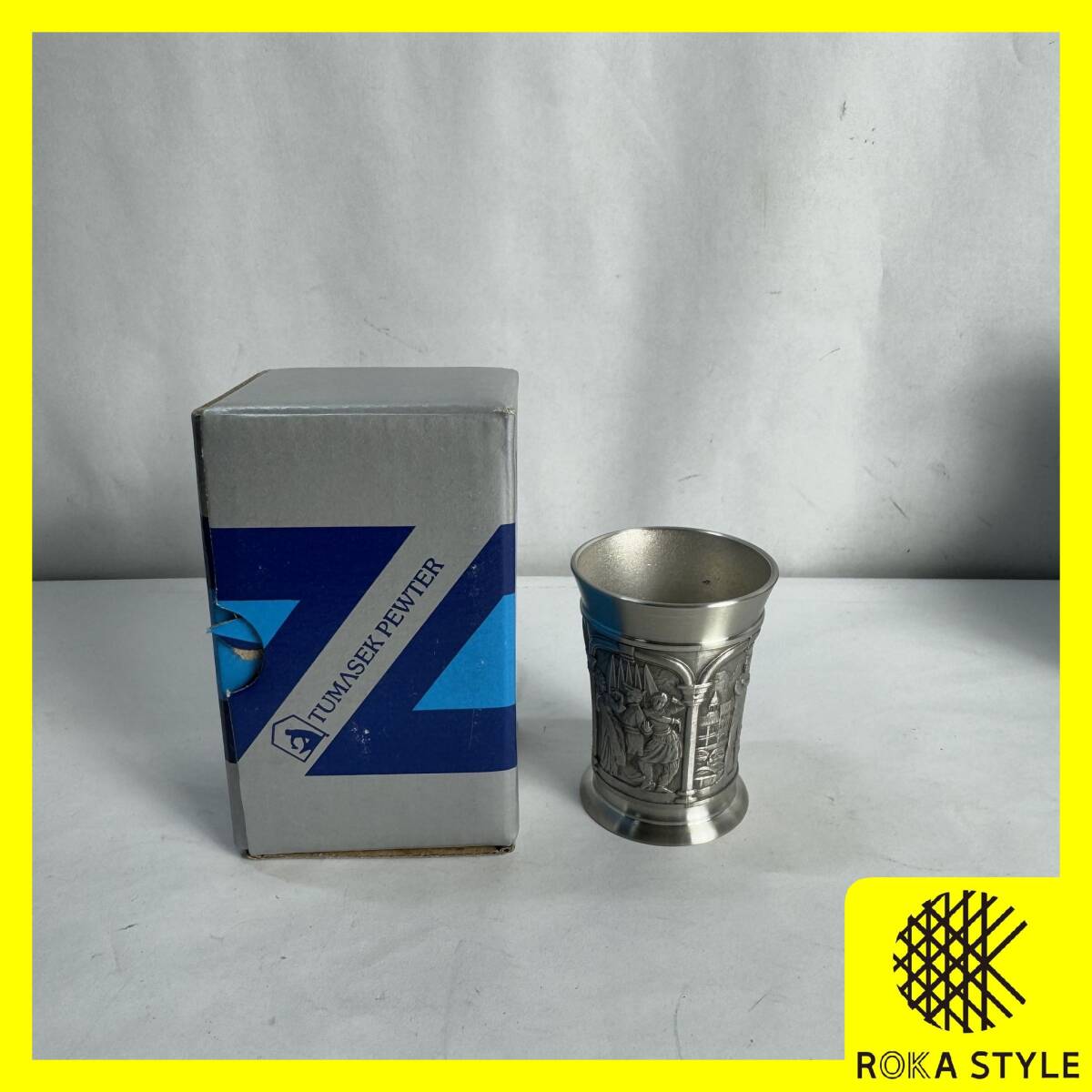 ショットグラス 4個セット TUMASEK PEWTER ツマセクピューター 錫製 マレーシア 酒器 お猪口 ぐい飲み 酒杯 盃 長期保管品 Y3 R71117拍卖