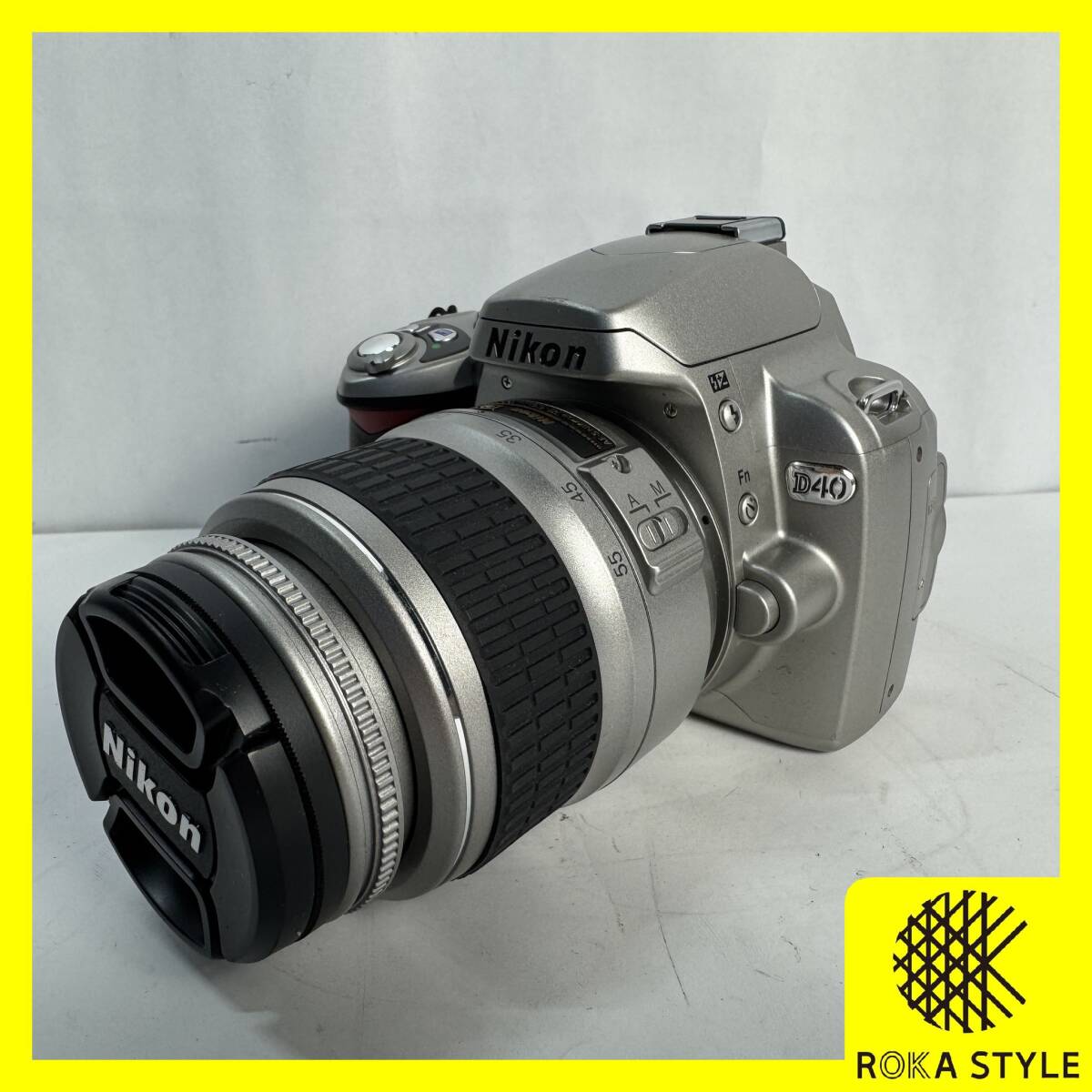 デジタル一眼レフカメラ Nikon D40 シルバー レンズ AF-S DX NIKKOR 18-55mm f3.5-5.6GⅡ ニコン 動作未確認 長期保管品 F3l R71126拍卖