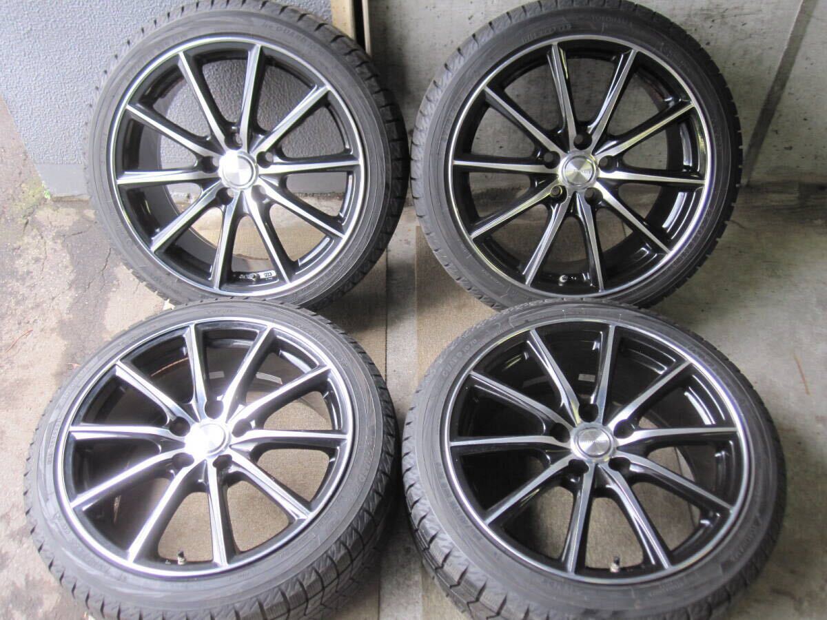 アルミホイール のみ ECO FORME エコフォルム 18インチ 18x8J +45 5H 114.3 ハブ 60mm 札幌 手渡無料 ブラックポリッシュ トヨタ カムリ拍卖