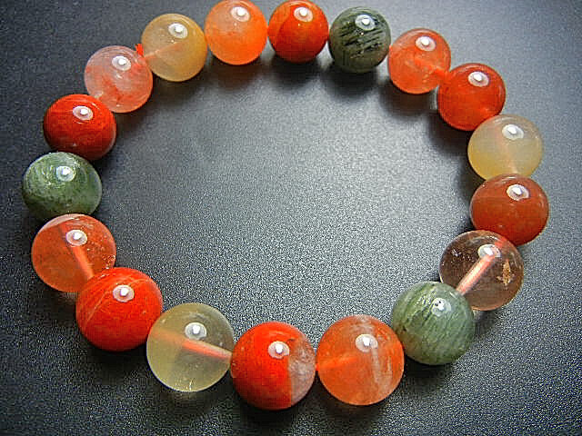 高級天然水晶JFV3725 超極上 福録寿多彩兎毛ルチル 11mm極美お勧め拍卖