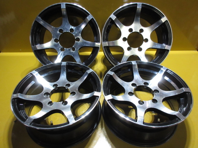 ★社外アルミ 16インチ 7J OFF:+26 6穴 PCD139.7 ハブ径約110ミリ 程度良好 4本拍卖