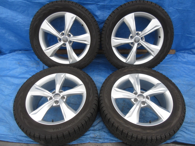 ★アウディFY Q5 80A 19インチx7J+34 5H-112 ハブ径66.5ミリ 235/55R19 101Q ヨコハマ ICE GUARD GO75 残溝約8mm 引取可!拍卖