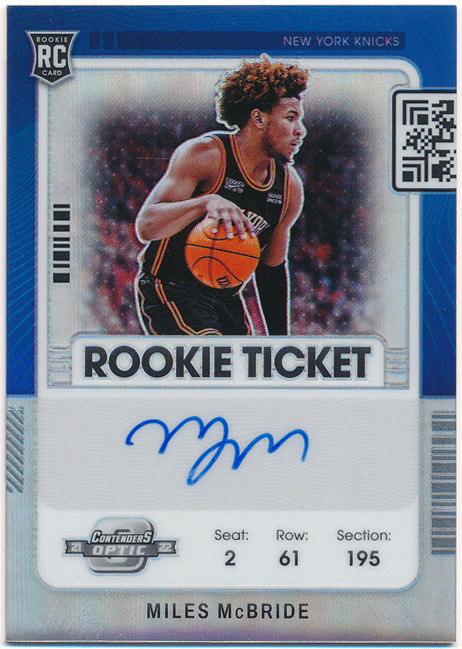 ☆ Miles McBride NBA 2021-22 Panini Contenders Optic RC Rookie Ticket Prizm Auto 直筆サイン ルーキーオート マイルズ・マクブライド拍卖