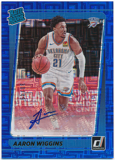 ☆ Aaron Wiggins NBA 2021-22 Panini Donruss Choice Blue RC Rookie Auto 49枚限定 直筆サイン ルーキーオート アーロン・ウィギンズ拍卖