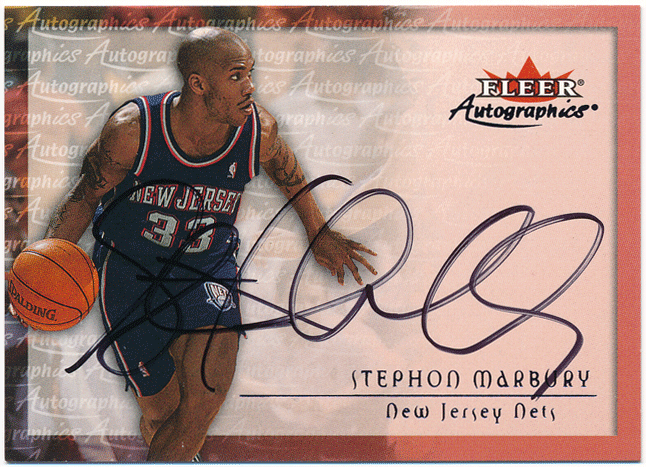 Stephon Marbury NBA 2000-01 Fleer Autographics Signature Auto 直書き 直筆サイン オート ステフォン・マーブリー拍卖