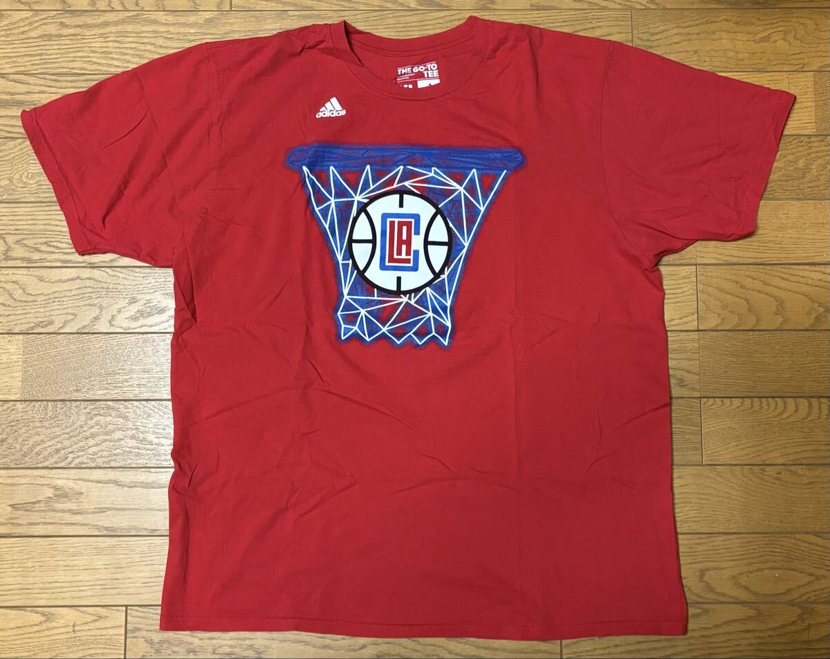 NBA LOS ANGELES CLIPPERS MEN’S SHORT SLEEVE T-SHIRTS (adidas) size-XL(着丈70身幅60) 中古(美品-数回使用) 送料無料 NCNR拍卖