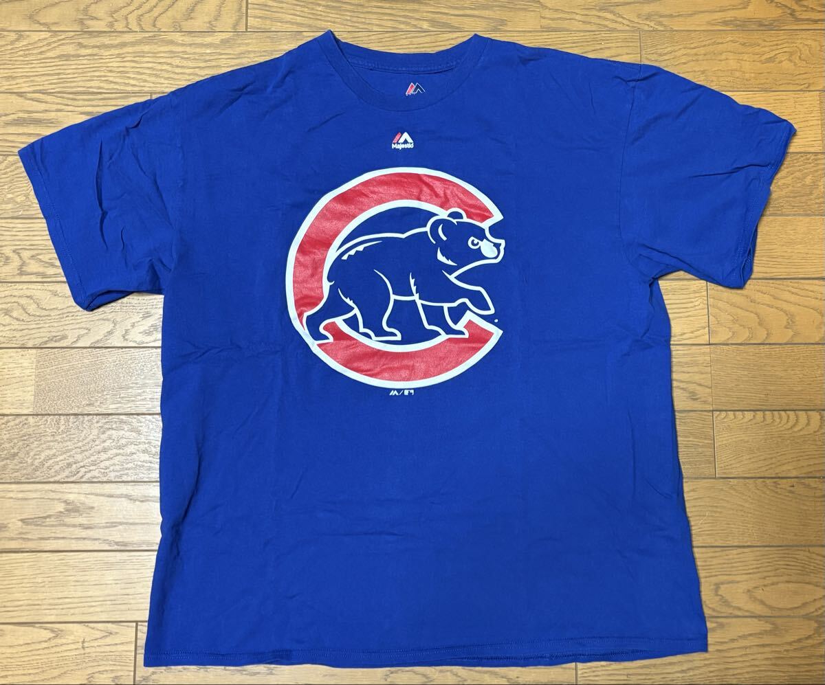 MLB CHICAGO CUBS MEN’S SHORT SLEEVE T-SHIRTS (Majestic) size-XL(着丈72身幅61) 中古(美品) 送料無料 NCNR拍卖