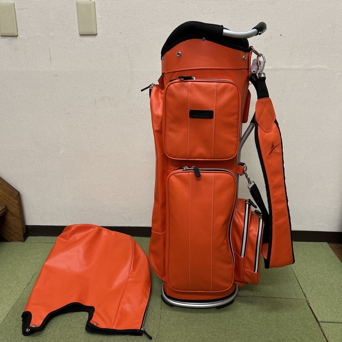 B685 美品 AXEL パイプフレーム キャディーバック オレンジ色拍卖