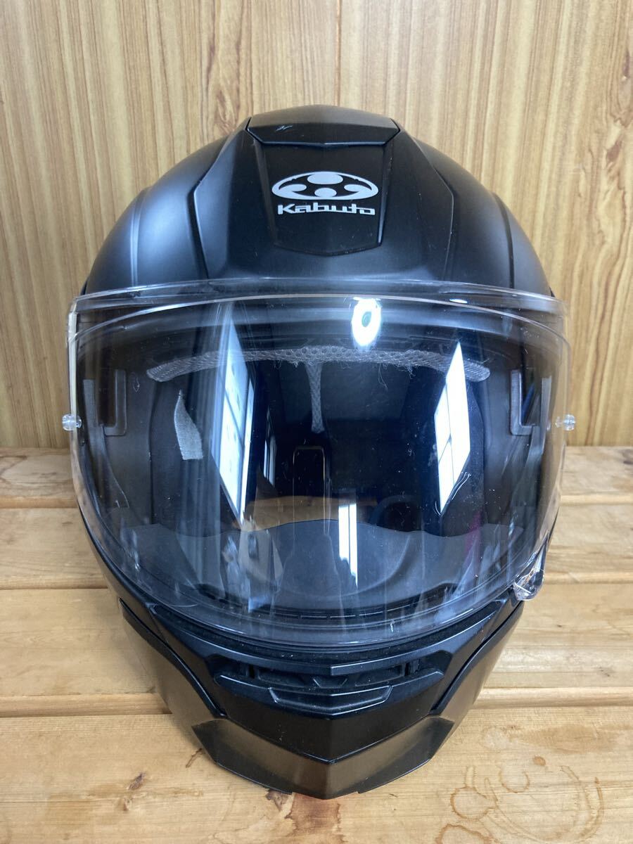 1000円スタート ほぼ未使用 カブト フルフェイスヘルメット Kabuto KAZAMI OGK KABUTO マットブラック Mサイズ システムヘルメット拍卖