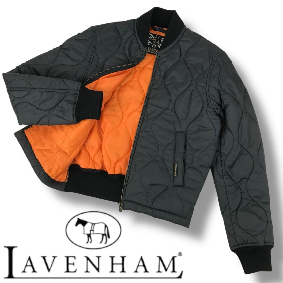 e111 良品 LAVENHAM ラベンハム MA-1 ボンバージャケット キルティング アウター ブルゾン フライトジャケット BLACK XS 正規品 レディース拍卖