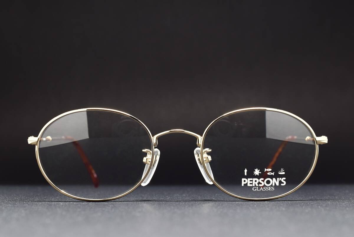 デッドストック PERSON’S 7146 49-20 フルリム オーバル ラウンド メガネ サングラス フレーム ヴィンテージ ゴールド拍卖