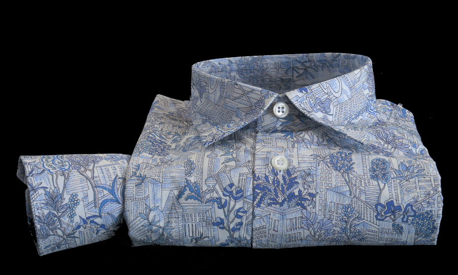 ★イタリアシャツ DANROMA LIMITED EDITION PLANTOPOLIS 100% Cotton Satin 120/2 お洒落ですが奇抜さがなく上品で・・♬~ L 42-93拍卖