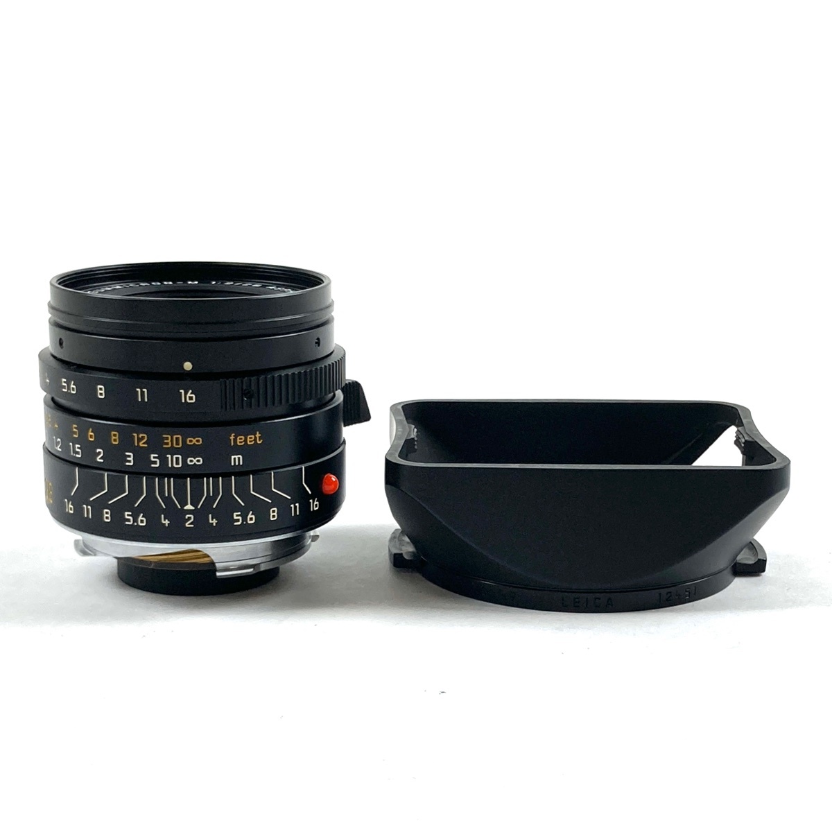 【1円】 ライカ LEICA SUMMICRON-M 28mm F2 ズミクロン ASPH. ブラック レンズフード付き レンジファインダーカメラ用レンズ 【中古】拍卖