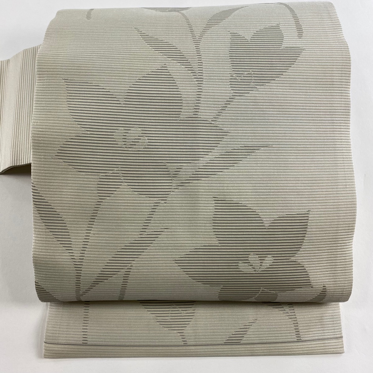 名古屋帯 秀品 夏帯 絽 桔梗 灰白 正絹 【中古】拍卖