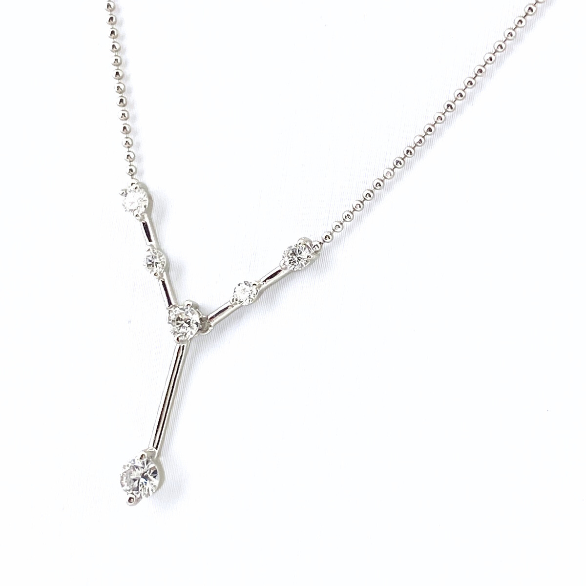 メレダイヤ デザインネックレス プラチナ ペンダント ネックレス Pt850 ダイヤモンド レディース 【中古】拍卖