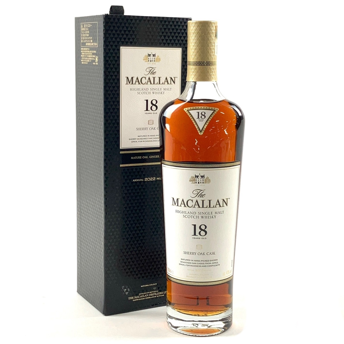【1円】 マッカラン MACALLAN 18年 シェリーオークカスク 2022 700ml スコッチウイスキー シングルモルト 【古酒】拍卖