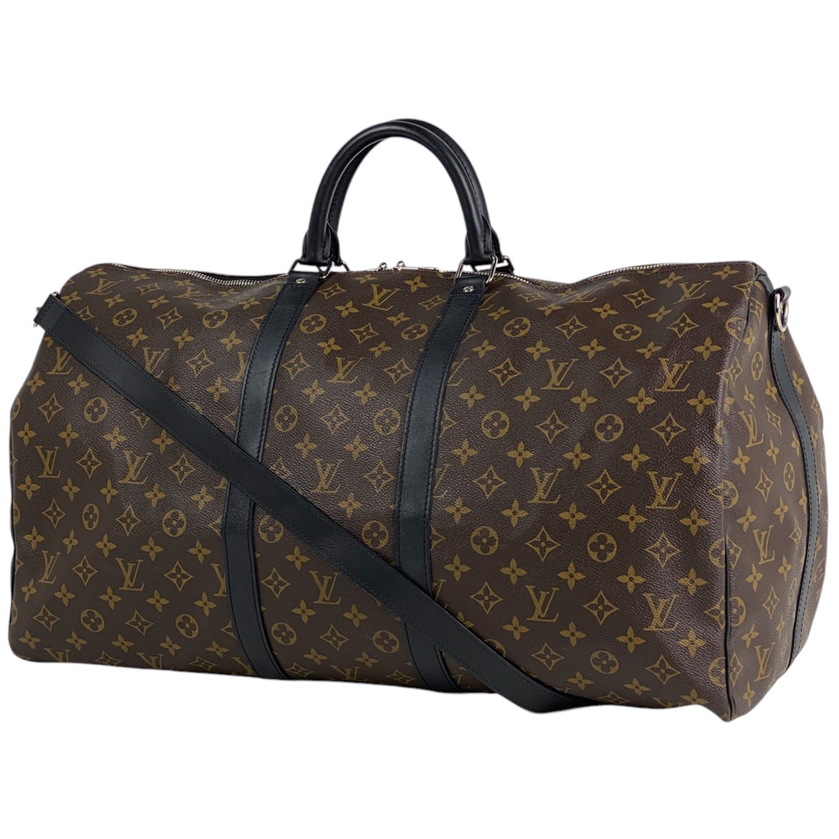 ルイ・ヴィトン Louis Vuitton キーポル バンドリエール 55 ボストンバッグ モノグラムマカサー ブラウン M56714 メンズ 【中古】拍卖