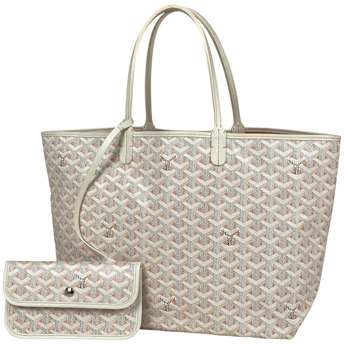 ゴヤール GOYARD サン ルイ クレールヴォア PM リバーシブル トートバッグ コーティングキャンバス ホワイト ピンク レディース 【中古】拍卖