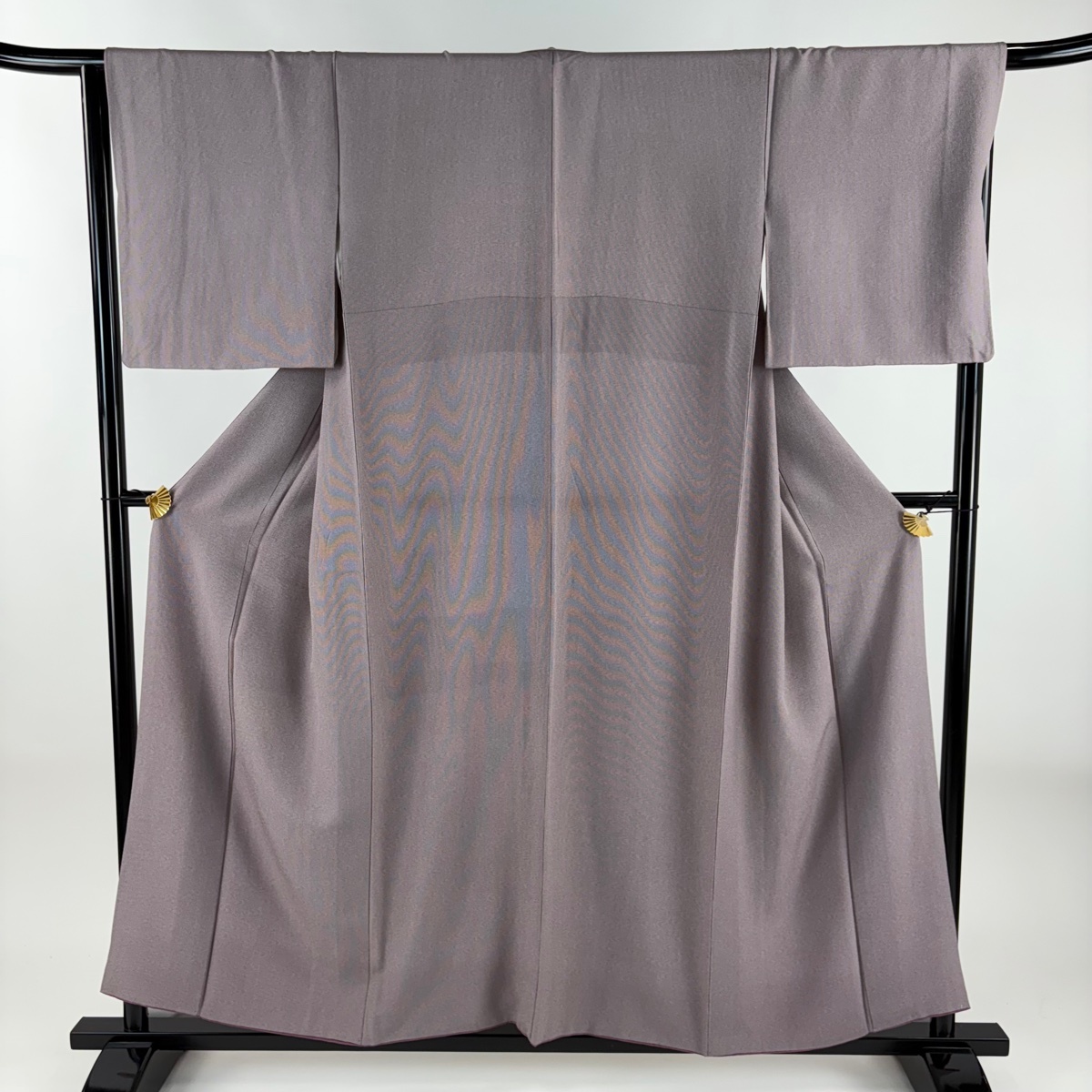 江戸小紋 身丈154cm 裄丈66cm M 袷 万筋 紫 正絹 秀品 【中古】拍卖