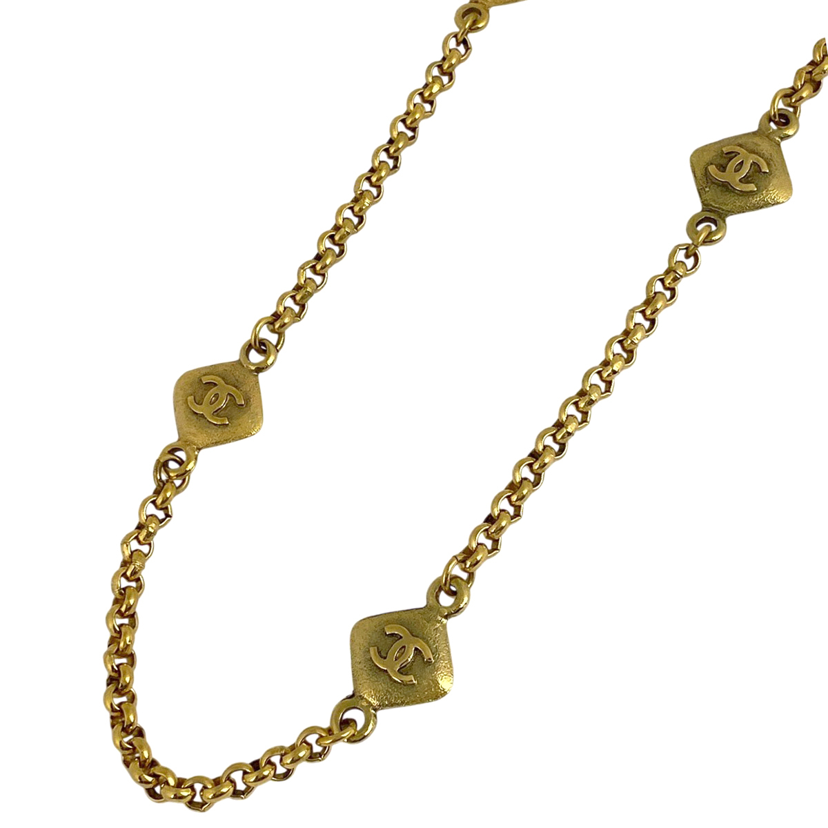 シャネル CHANEL ココマーク チェーン ネックレス CCマーク ひし形 ロング ネックレス GP ゴールド レディース 【中古】拍卖