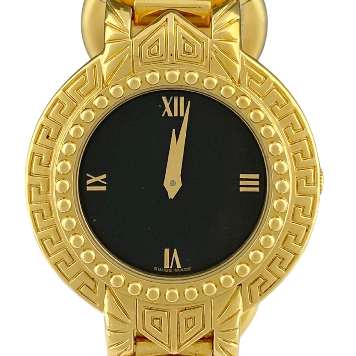 【ジャンク品】ジャンニ・ヴェルサーチ Gianni Versace メデューサコイン ブレスレットウォッチ 腕時計 クォーツ 【中古】拍卖