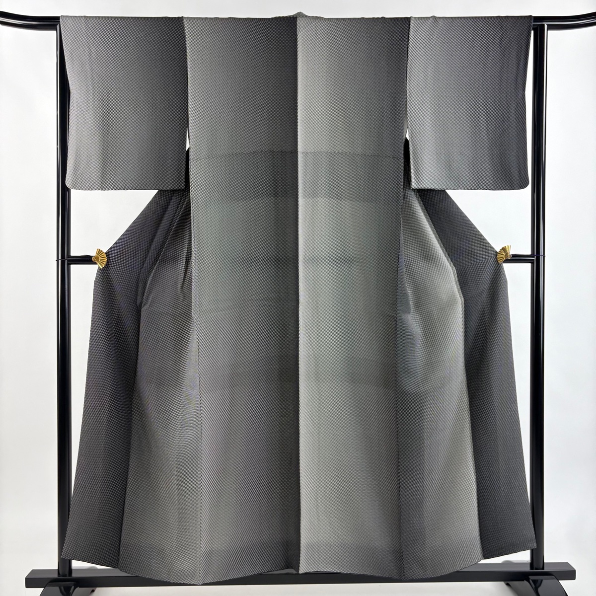 【美品】 小紋 身丈156cm 裄丈63.5cm S 袷 ドット 黒 正絹 秀品 【中古】拍卖