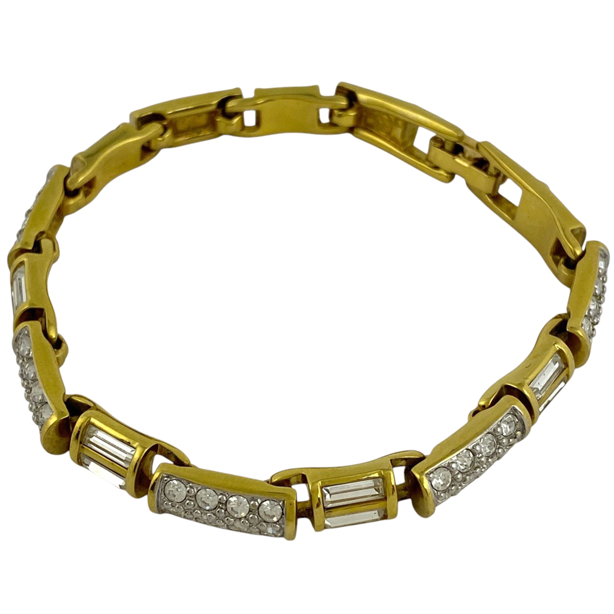 スワロフスキー SWAROVSKI クリスタル デザイン ブレスレット 腕輪 ブレスレット GP クリスタル ゴールド レディース 【中古】拍卖