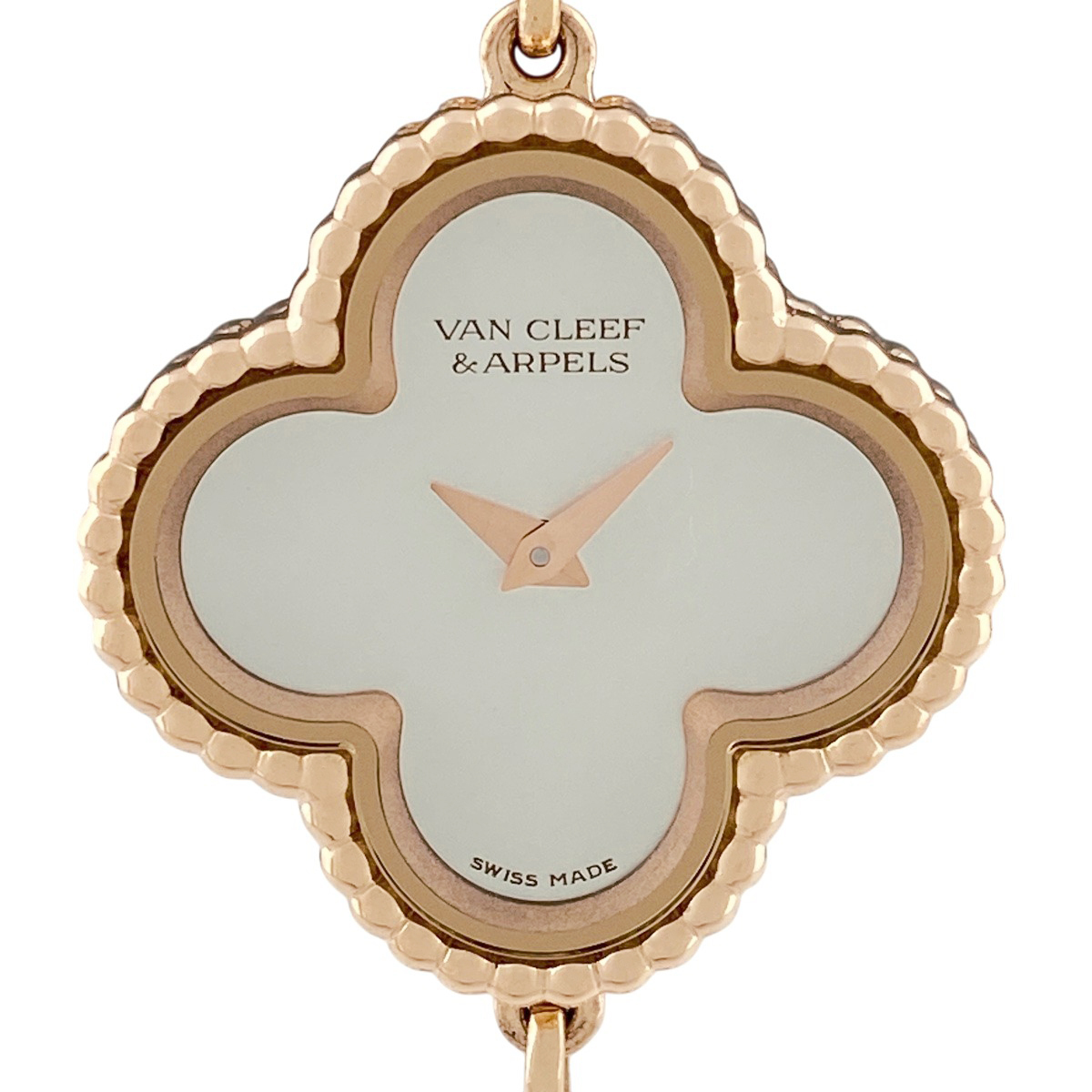ヴァンクリーフ&アーペル スウィート アルハンブラ VCARO8SG00 腕時計 ダイヤモンド シェル ローズゴールド ホワイト レディース 中古拍卖