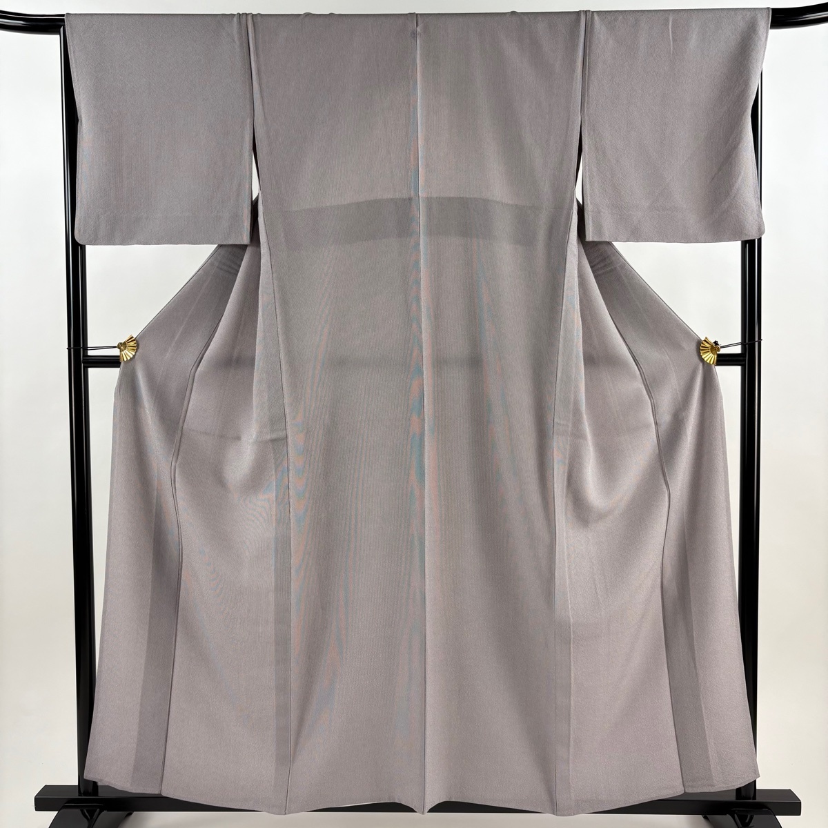 江戸小紋 身丈158cm 裄丈67.5cm L 単衣 万筋 薄紫 正絹 秀品 一つ紋 【中古】拍卖