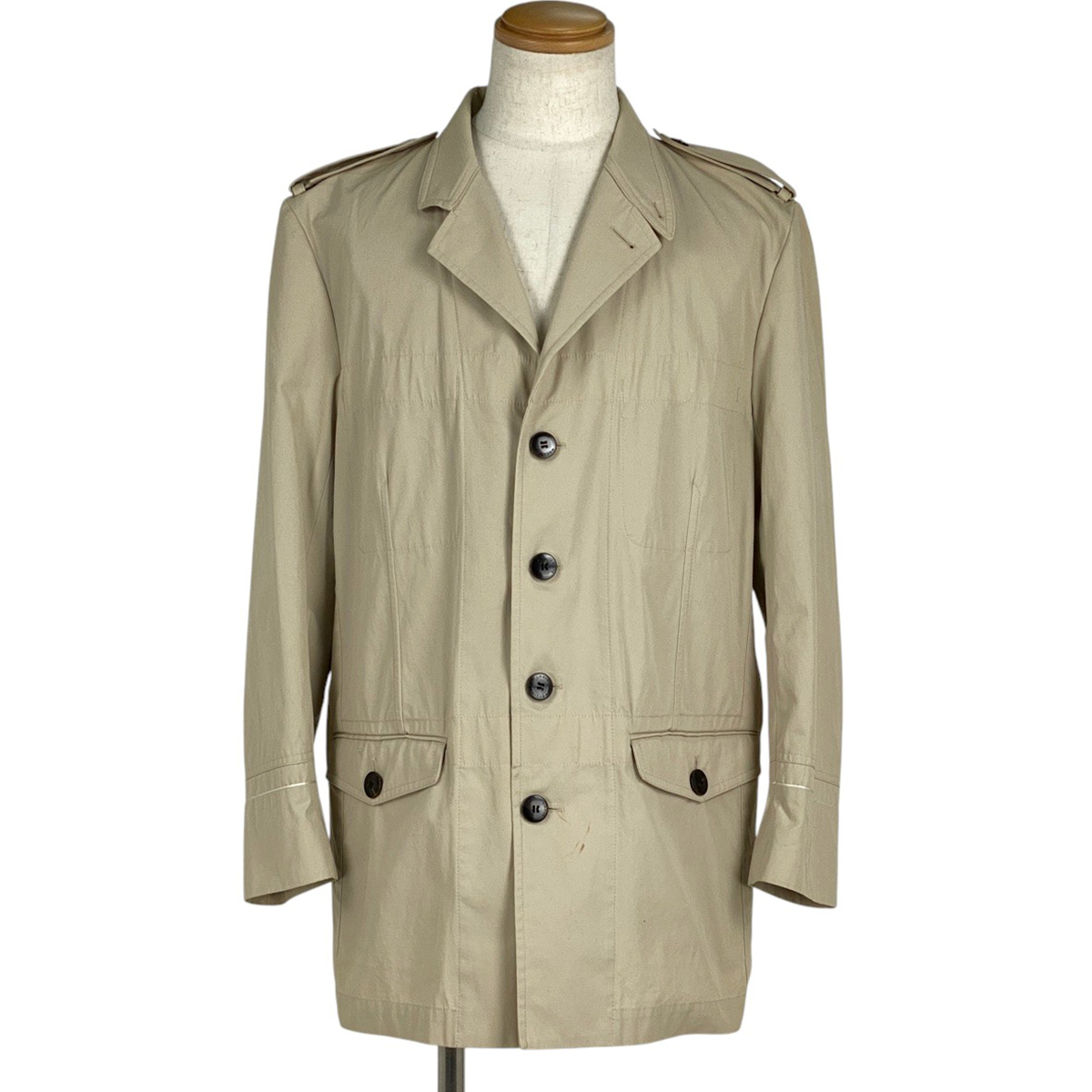 ルイ・ヴィトン Louis Vuitton ロゴボタン ジャケット テーラード コート モノグラムフラワー コットン ベージュ メンズ 【中古】拍卖