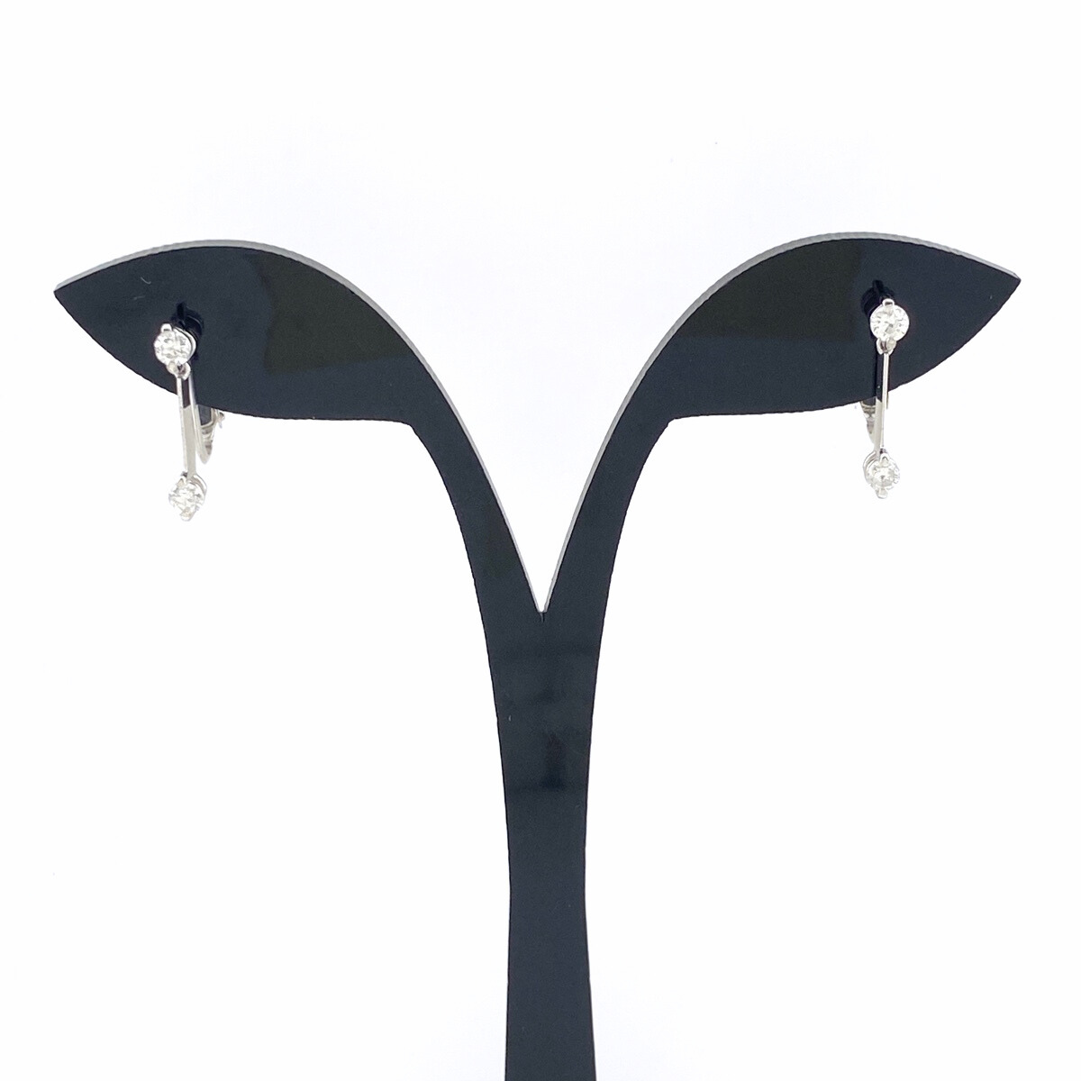 ダイヤモンド デザインイヤリング WG ホワイトゴールド イヤリング 16.7×2.9 K14 WG ダイヤモンド レディース 【中古】拍卖