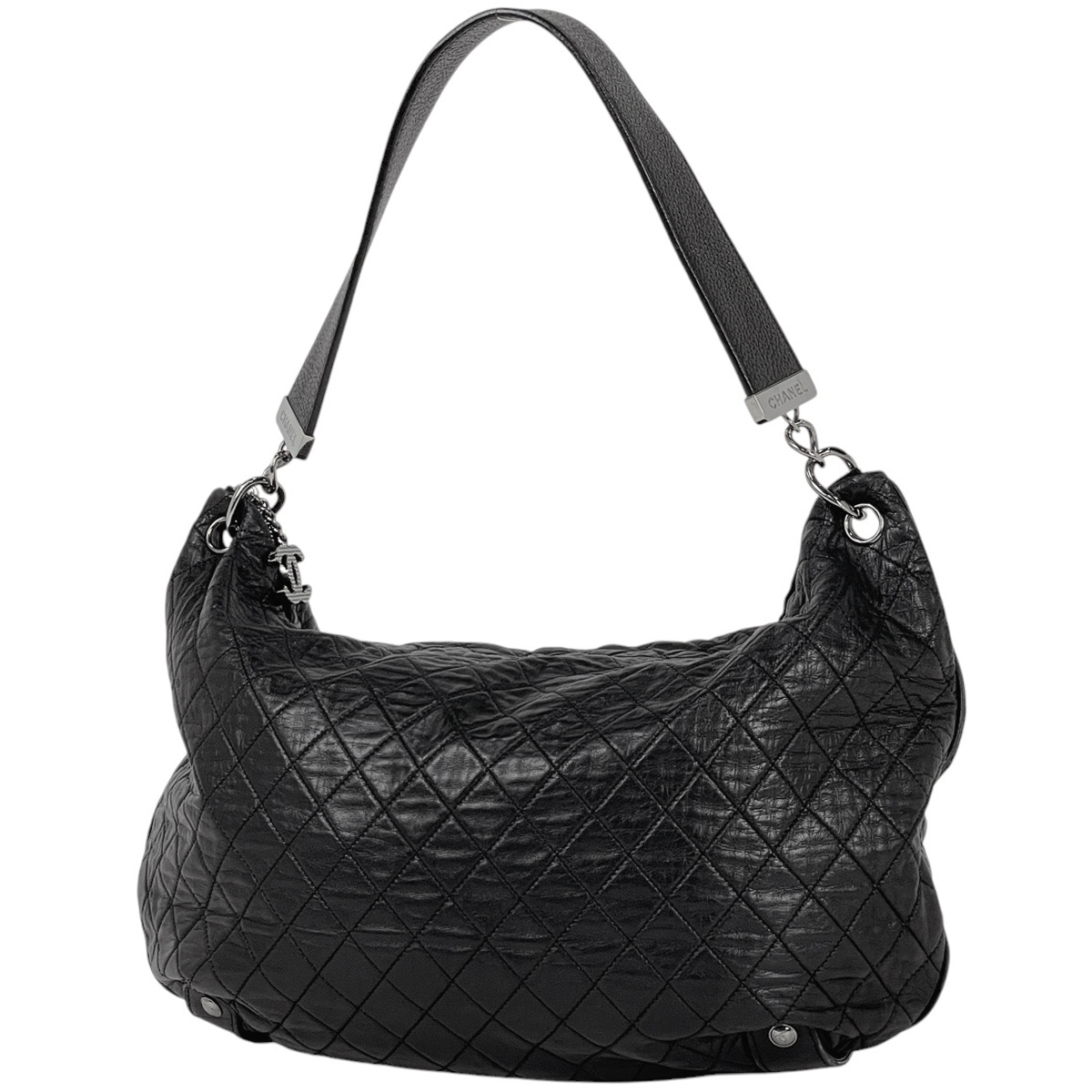 シャネル CHANEL ココマーク ショルダーバッグ マトラッセ ワンショルダー ロゴ ショルダーバッグ レザー ブラック レディース 【中古】拍卖