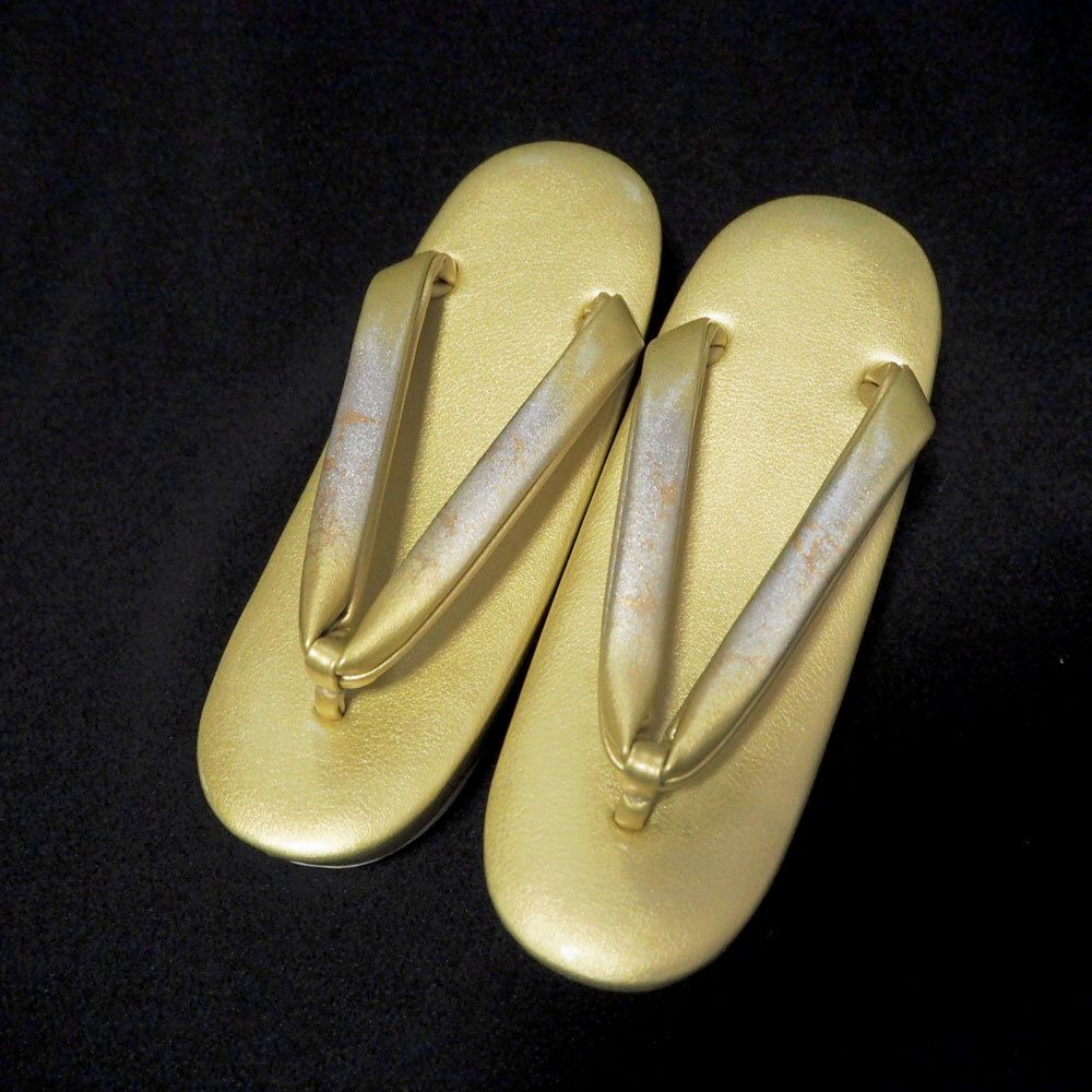 ウレタン草履・金にシルバー⑩ Sサイズ拍卖