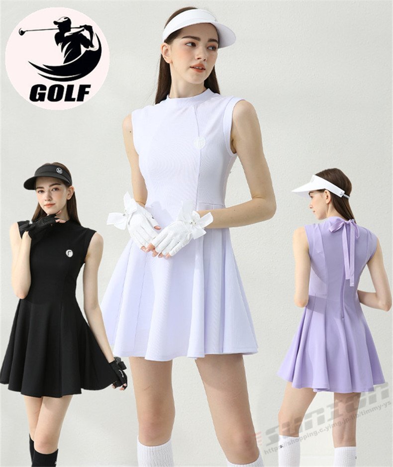 ゴルフウェア レディース ゴルフ ドレス ワンピース 丈長め ゴルフ スカート かわいい おしゃれ 新作拍卖