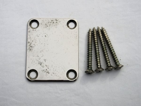 FERNANDES フェルナンデス ネックプレート 太ビス 無刻印 ニッケルメッキ 80年製FERNANDES FST-65T拍卖