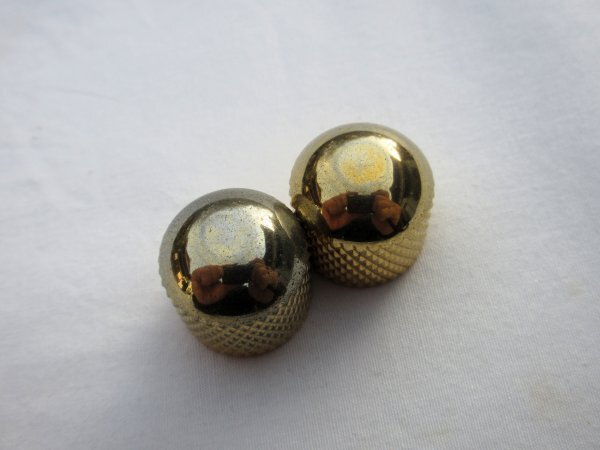 Ibanez アイバニーズ TEK GRIP ドーム型ブラスノブ イモネジなし 生地色 2個 Grecoにも 95年製Ibanez RG670拍卖