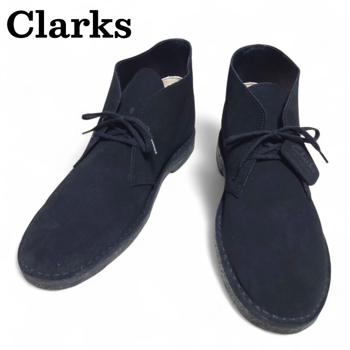 クラークス デザートブーツ スエード チャールズFステッド 黒 レザー チャッカブーツ メンズ 30cm 大きいサイズ拍卖